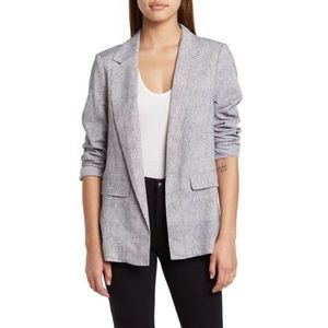 BCBGeneration Women’s Relaxed Ling Sleeve Pocket Notch Lapel Open Front Blazer